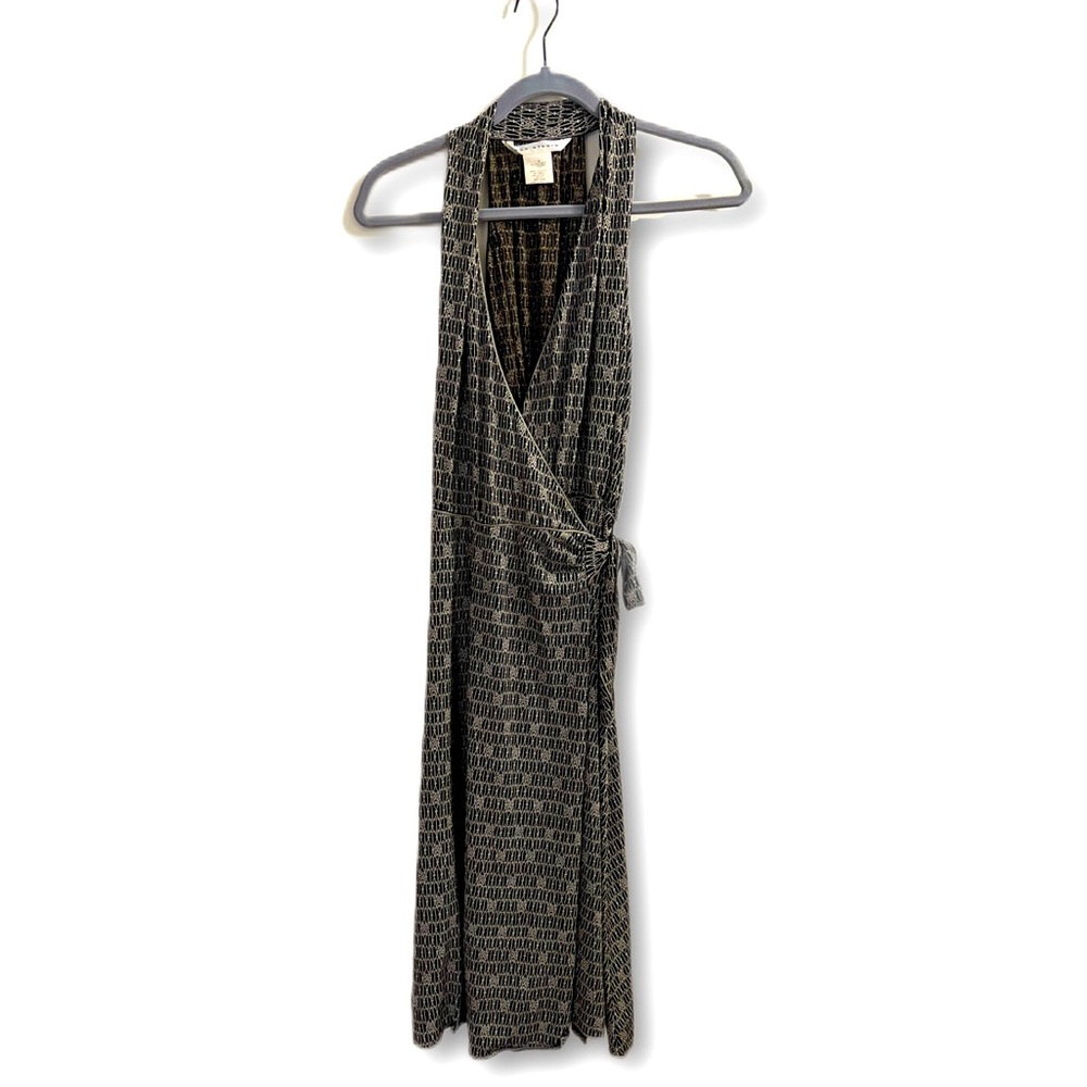 Max Studio Medium sleeveless wrap dress. Excellent condition. Black/brown/white